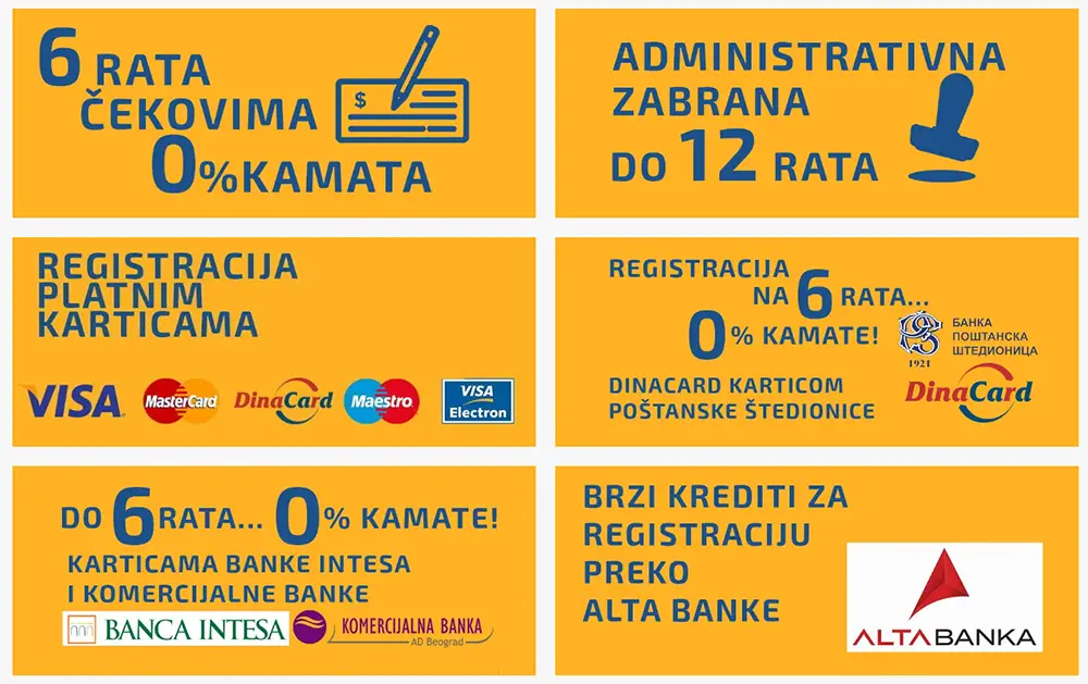 Načini plaćanja na tehničkom pregledu